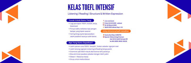 Highlight image 1 for TOEFL Intensif Edisi Ramadhan