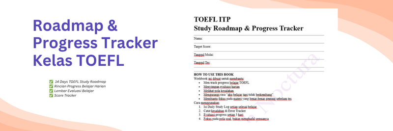 Highlight image for TOEFL ITP 14 Days Roadmap & Progress Tracker.