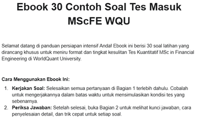 image for (30 RIBU) PDF 30 Contoh Soal Tes Masuk MScFE WorldQuant University + Pembahasan Lengkap button