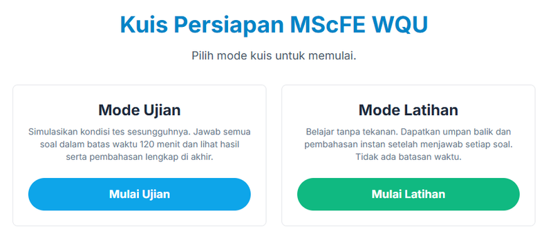 Highlight image for Paket Lengkap Persiapan Tes MScFE WQU: Mockup Test + Ebook 120 Contoh Soal
