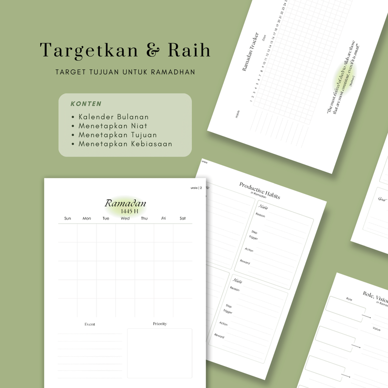 Highlight image 2 for (Bhs Indonesia) Ramadhan 1445 H Digital Planner & Journal