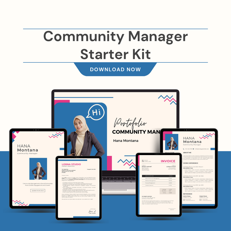 Highlight image for Community Manager Starter Kit | Template CV, Invoice, Surat Kerjasama, Portofolio dan Ratecard (copy)
