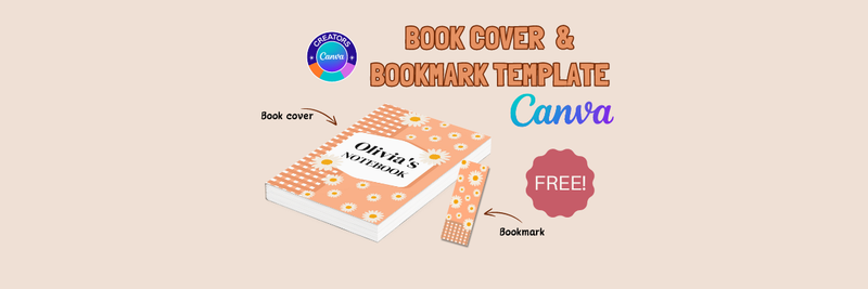 Highlight image for [FREE] Printable Book Cover & Bookmark Orange Daisy Canva Template