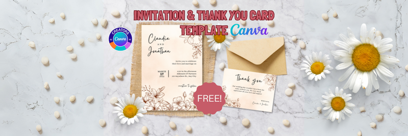 Highlight image for [FREE] Printable Wedding Invitation & Thank You Card Canva Template 