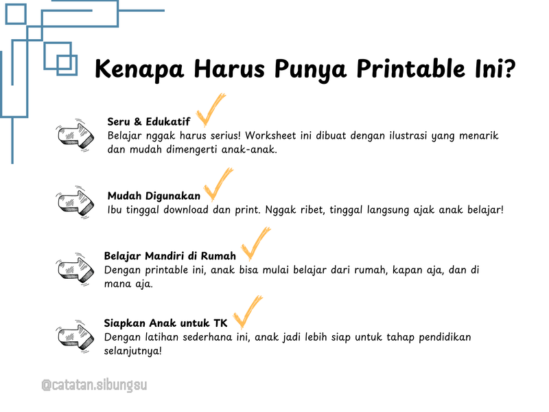 Highlight image for Printable Worksheet Anak Usia 2 - 4 Tahun (PDF)