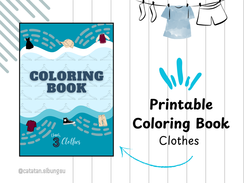 Highlight image 1 for Printable Coloring Book Chapter 3 - Clothes (PDF)