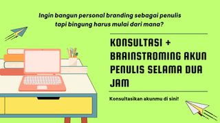 image for Paket Hemat Konsultasi + Brainstorming Akun Penulis Selama Dua Jam button