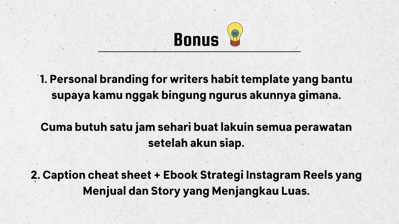 Highlight image for Full 1:1 Brainstorming + Repurposing Akun IG Penulis atau Membangun dari Awal