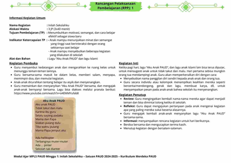 Highlight image for [Modul] RPP MPLS PAUD Minggu 1