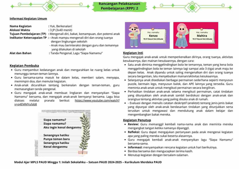 Highlight image for [Modul] RPP MPLS PAUD Minggu 1
