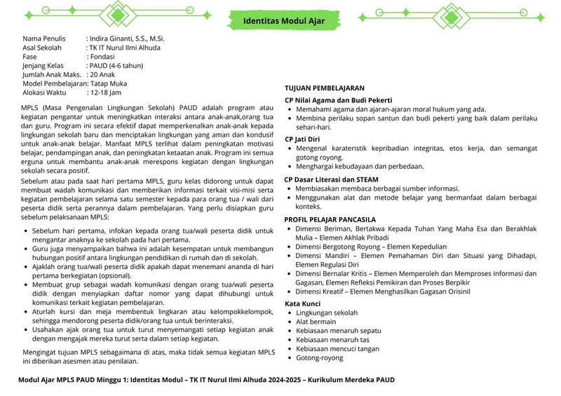 Highlight image for [Modul] RPP MPLS PAUD Minggu 2