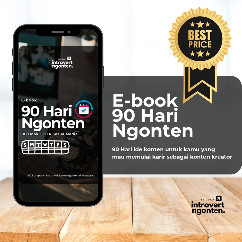 Highlight image 1 for Ebook 90 Hari Ide Ngonten Bonus 101 HOOK + CTA