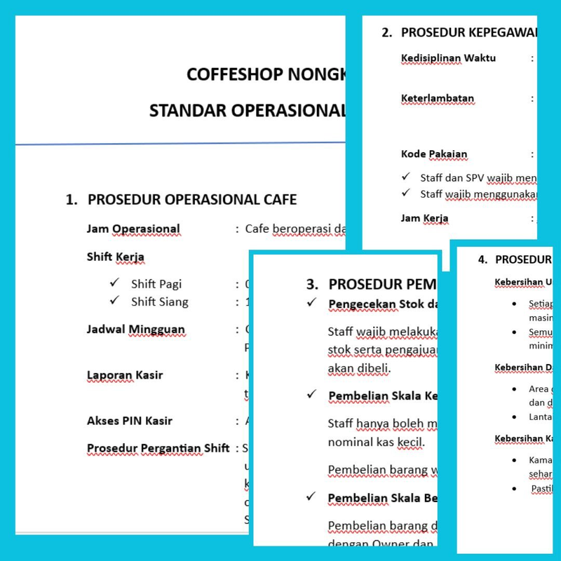 Highlight image for STANDAR OPERASIONAL PROSEDUR (SOP) : COFFE SHOP