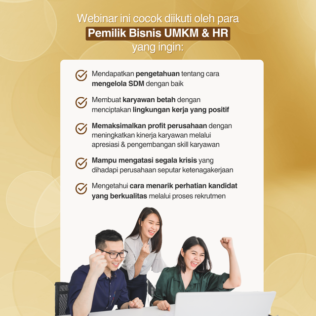 Pelatihan berbonus Webinar ini untuk siapa?