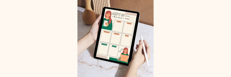 Highlight image for Planner Notebook - Digital Planner | Monthly, Weekly, Daily Planner & Self Care Checklist | Printable Planner Template
