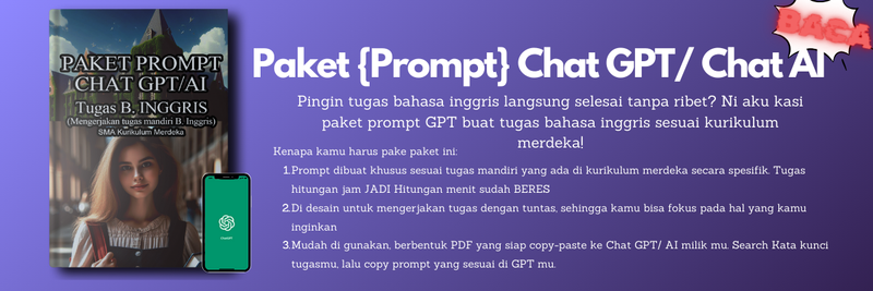 Highlight image 1 for (XII) E-BOOK PAKET PROMPT CHAT GPT TUGAS B. INGGRIS SMA KURIKULUM MERDEKA KELAS 12. NUGAS BERES SEKALI KLIK! 