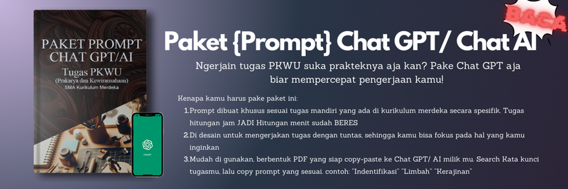 Highlight image 1 for (X) E-BOOK PAKET PROMPT CHAT GPT TUGAS B. INDONESIA SMA KURIKULUM MERDEKA KELAS 10. TULISAN JADI SEKALI KLIK!