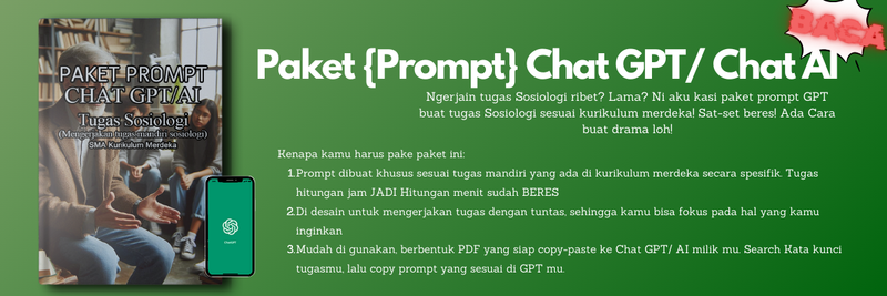 Highlight image 1 for (XI) E-BOOK PAKET PROMPT CHAT GPT TUGAS SOSIOLOGI SMA KURIKULUM MERDEKA KELAS 11. SAT SET BERES!