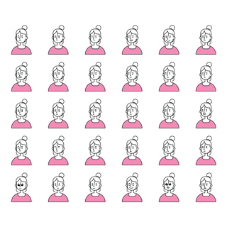 image for 31 Female Facial Expressions Illustration button