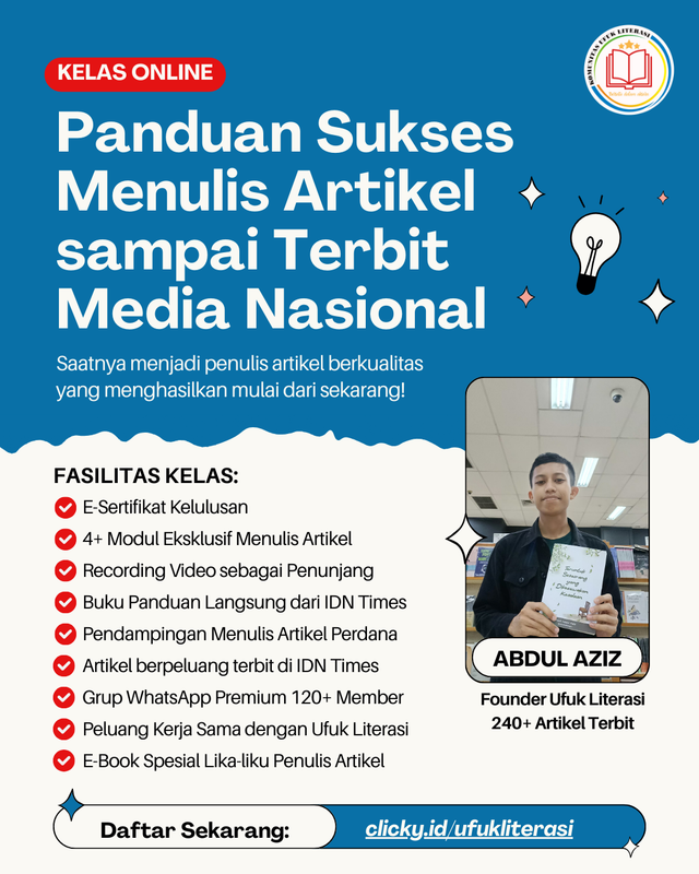 Highlight image 1 for Kelas Online: Panduan Sukses Menulis Artikel sampai Terbit Media Nasional