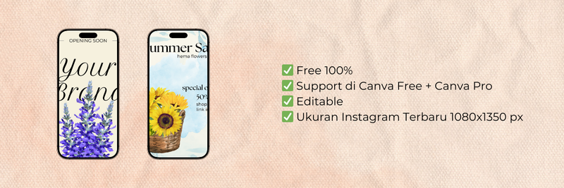 Highlight image for Template Canva FREE Instagram Carousel Estetik Florist untuk Bisnis & Konten Pribadi