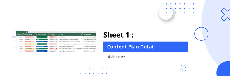 Highlight image 2 for Content Plan Spreadsheet (TERINTEGRASI GOOGLE CALENDAR)