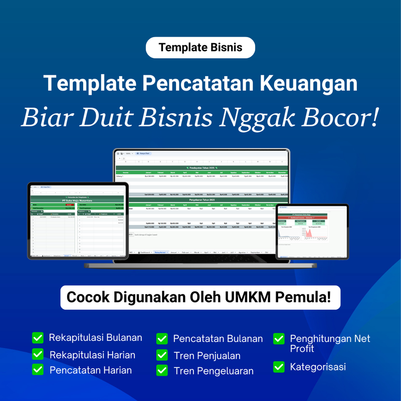 Highlight image for Template Pencatatan Keuangan - Biar Duit Bisnis Nggak Bocor!