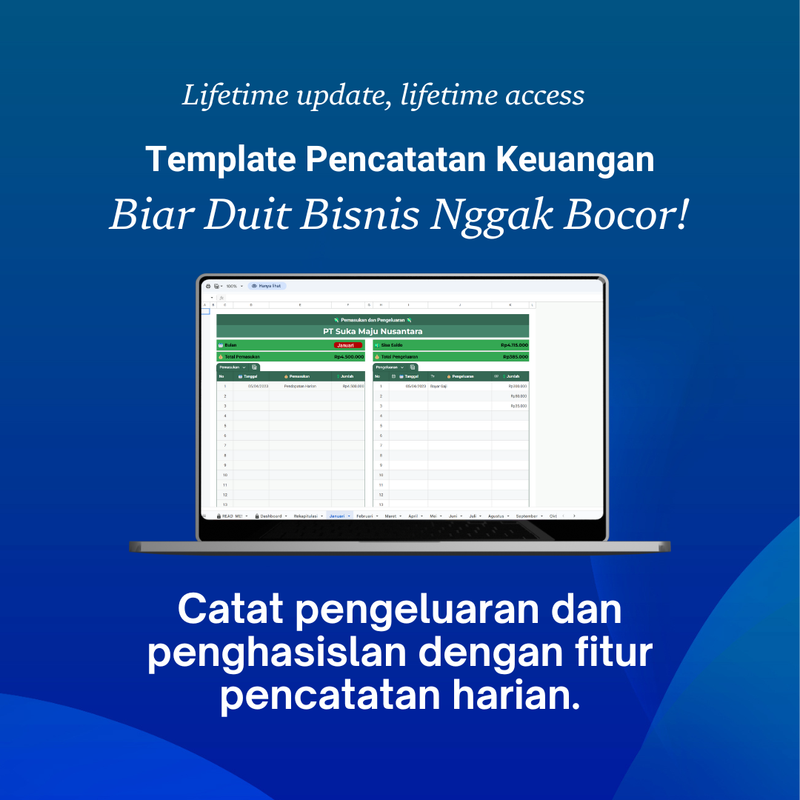 Highlight image for Template Pencatatan Keuangan - Biar Duit Bisnis Nggak Bocor!