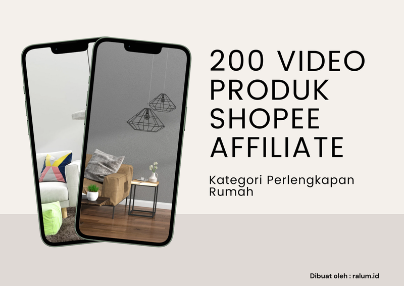 Highlight image 1 for Tinggal Posting! 200 Video Produk Shopee Affiliate + Judul Produk (Kategori Perlengkapan Rumah)