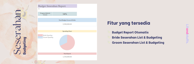 Highlight image 2 for Seserahan Planner & Budgeting: Tersedia 2 versi bahasa (Indonesia & Inggris)