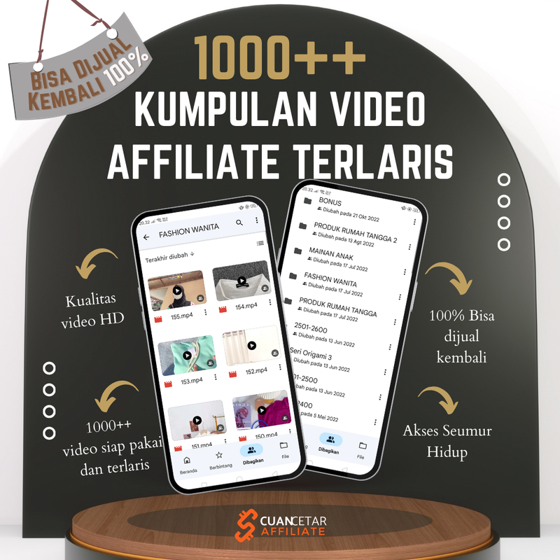 Highlight image 1 for 1000++ KUMPULAN VIDEO AFFILIATE TERLARIS (Hak jual kembali - keuntungan 100%)