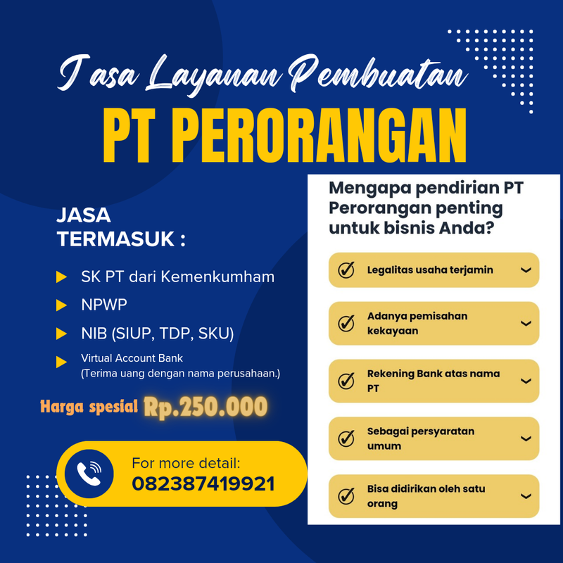 Highlight image for Layanan pembuatan PT Perorangan