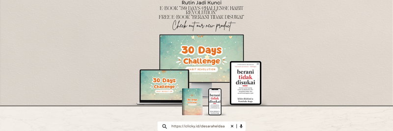 Highlight image 1 for e-Book "30 Days Challenge Habit Revolution" Free e-Book "Berani Tidak Disukai"