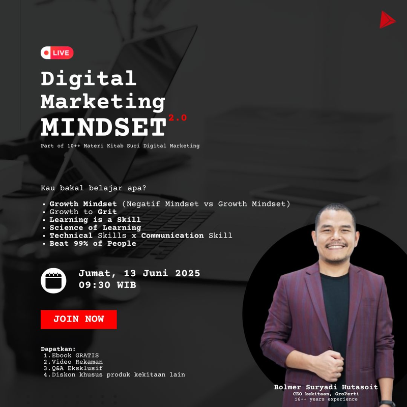 Highlight image for [LIVE CLASS] 1.0 Mindset Digital Marketing - Kau Ga Harus Jenius!