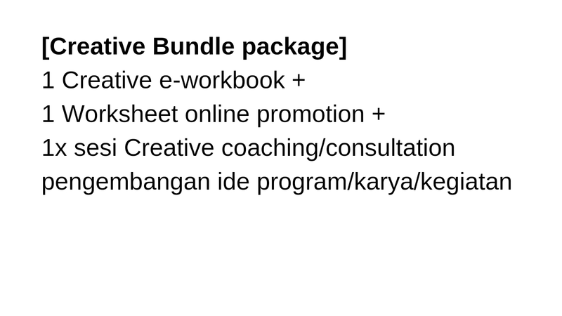 Highlight image 1 for Creative Bundle package: 1 Creative e-workbook + 1 Worksheet online promotion + 1x sesi Creative coaching/consultation
