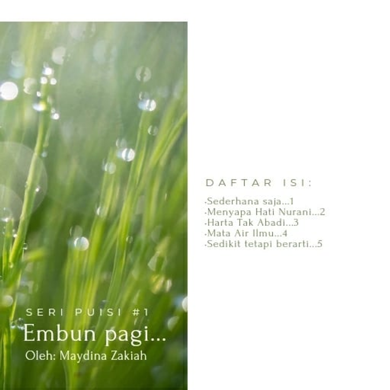 Highlight image for Mini ebook puisi #1: Embun Pagi vers JPEG