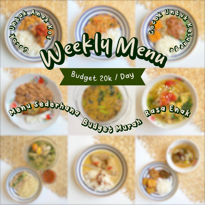 Highlight image 1 for [FREE] TARGET NABUNG 1JT PER BULAN DENGAN WEEKLY MENU BUDGET 20K | MENU ANAK KOS | MENU KELUARGA 