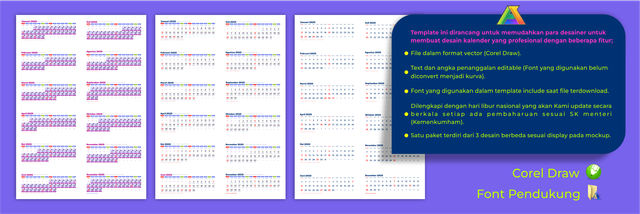 Image for Template Angka Kalender 2025 Editabel Vector