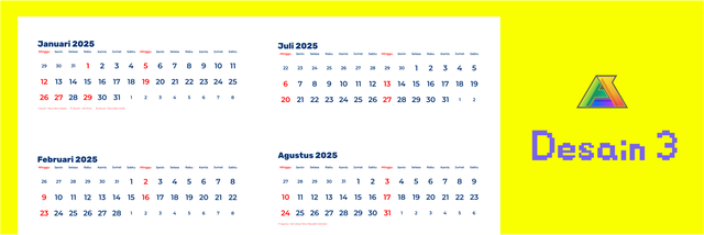 Image for Template Angka Kalender 2025 Editabel Vector