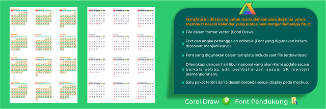 Image for Template Kalender 2025 Vector Versi 2 (Editable)