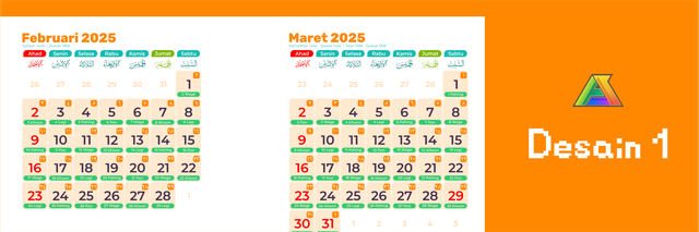 Image for Template Kalender 2025 Vector Versi 2 (Editable)