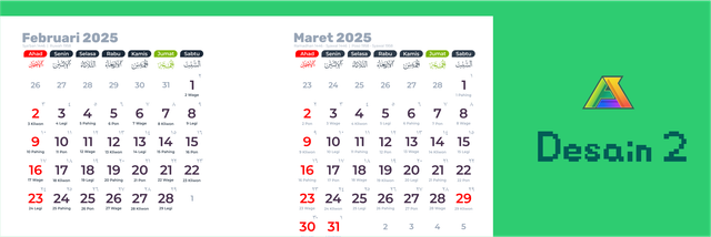 Image for Template Kalender 2025 Vector Versi 2 (Editable)