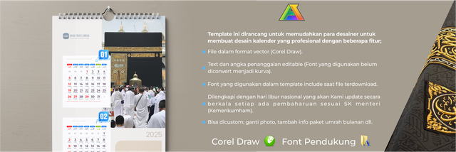 Image for Template Desain Kalender Agen Travel Umrah & Haji 2025