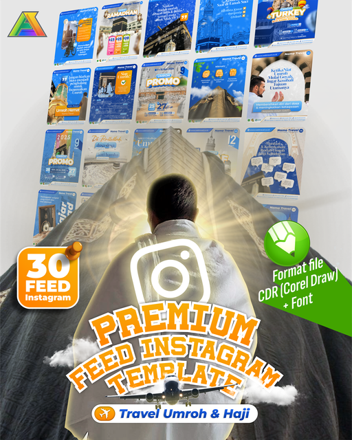 Image for TEMPLATE FEED INSTAGRAM TRAVEL UMROH DAN HAJI PREMIUM 30 HARI