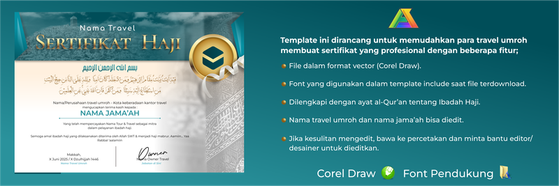 Image for DESAIN SERTIFIKAT HAJI SIRAJA WAHHAJA