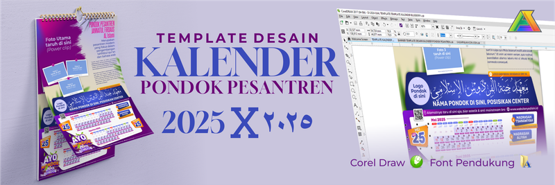 Template Desain Kalender 2025 untuk Pondok Pesantren