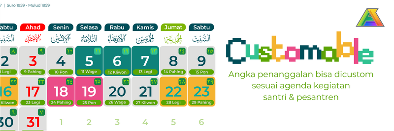 Highlight image 5 for Template Desain Kalender Pondok Pesantren 2025 Nuswapada