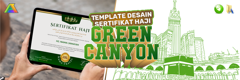 Template Desain Sertifikat Haji Green Canyon