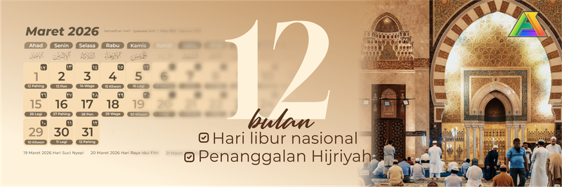Highlight image for Template Desain Kalender 2026 untuk Pondok Pesantren Blueberry