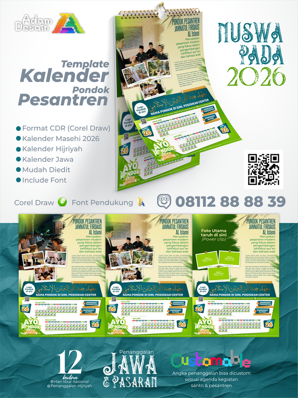Highlight image 1 for Template Kalender Pondok Pesantren Nu Swapada